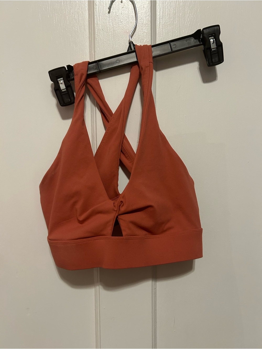 Fabletics Rusty Salmony Mauve Cross-Back Sports Bra